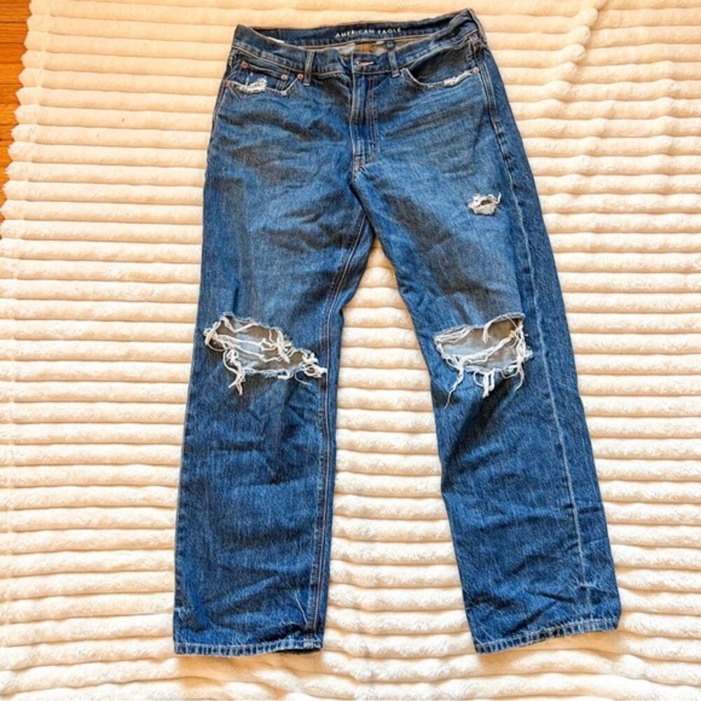 american eagle ex boyfriend jean size 8 destroyed